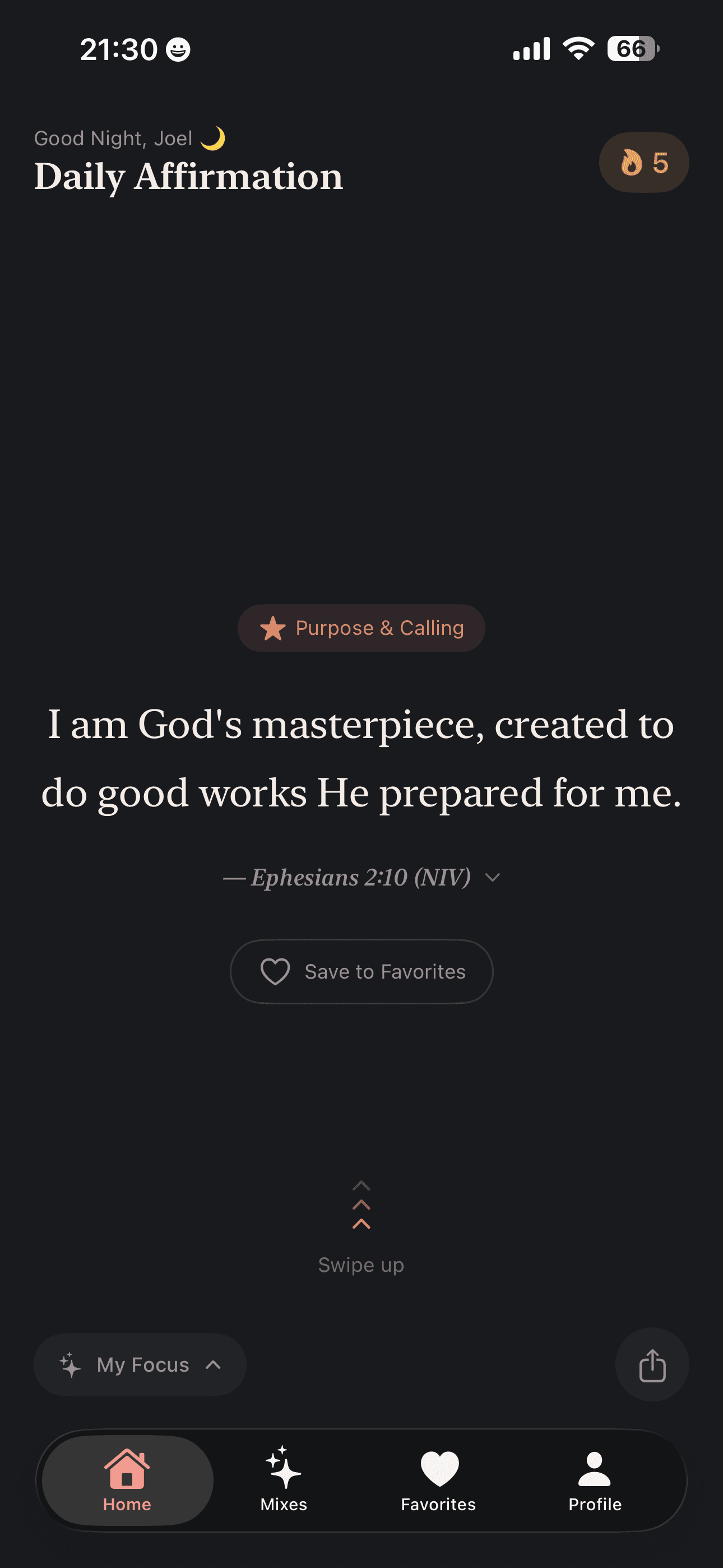 Dove daily affirmations screen