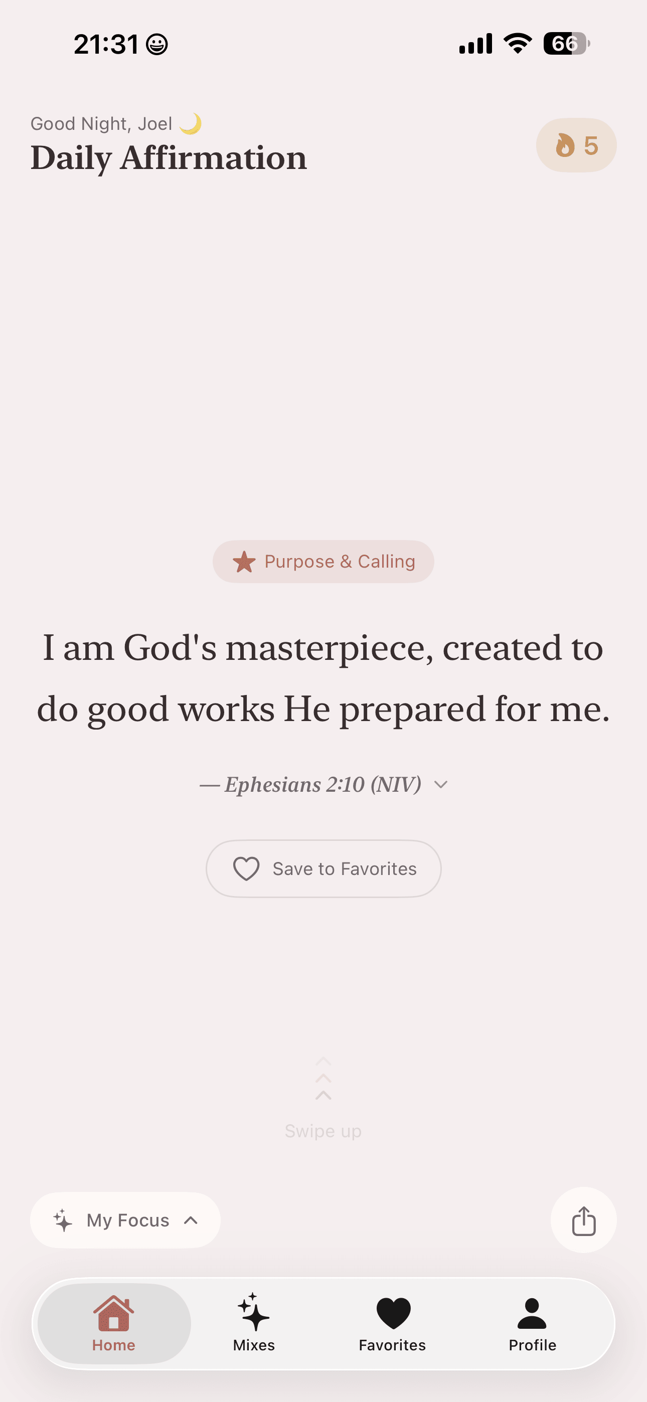 Dove daily affirmations screen